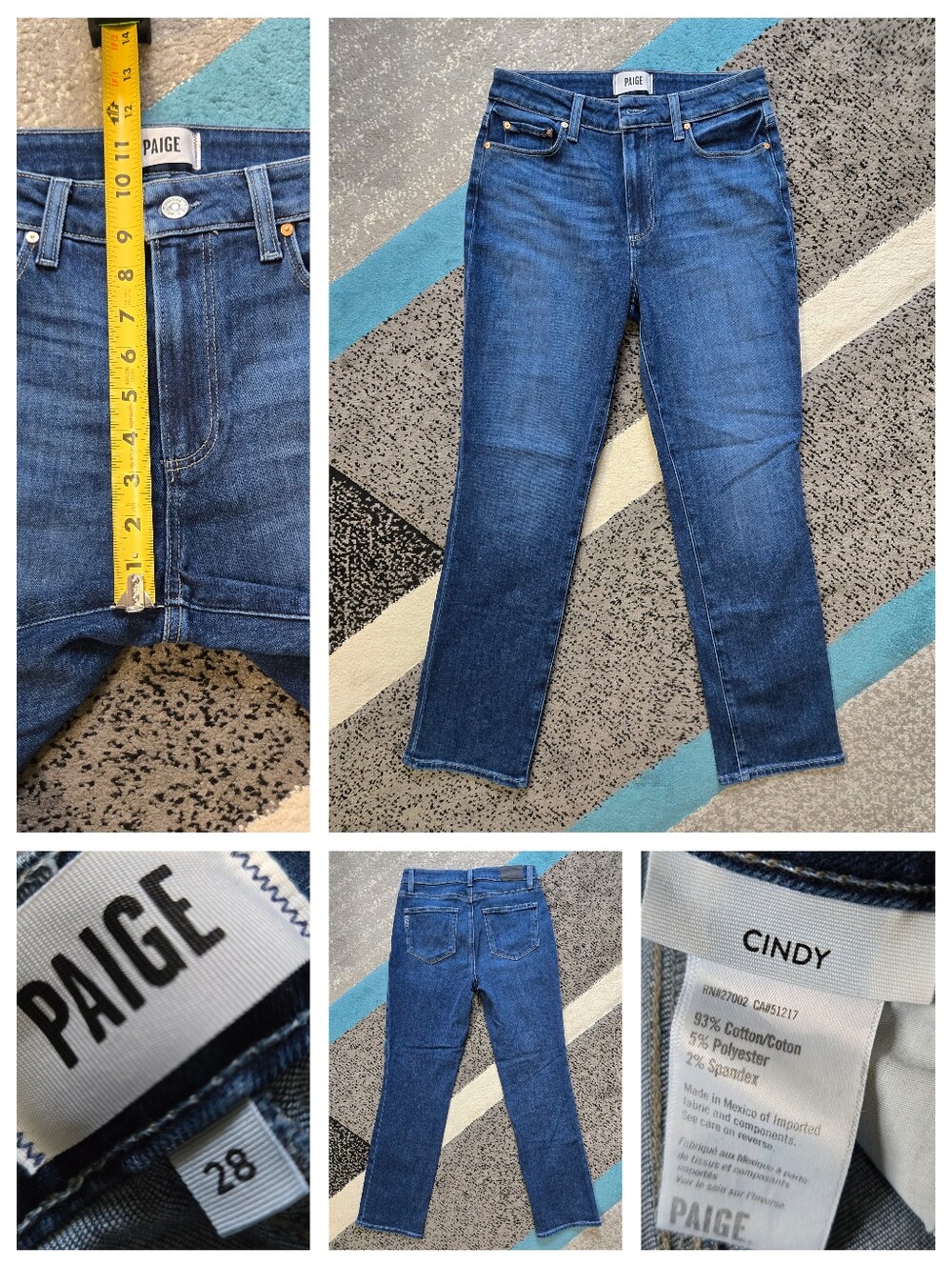 Paige Cindy High Rise Straight Ankle Jeans, 28, NWOT